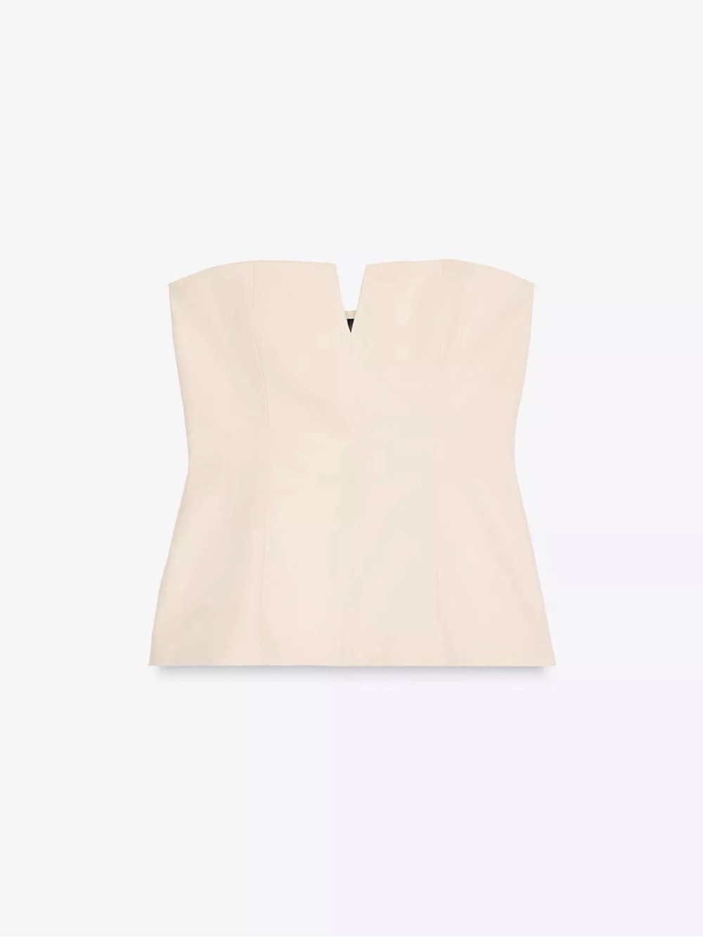 Zara Strapless Cream Structured Bustier Top